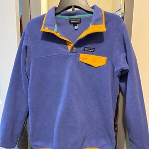 Patagonia Snap-T Pullover Fleece - Blue with Yellow Trim
